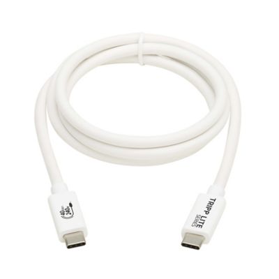 Image showing 1 th Tripp Lite USB4 Charge-and-Sync 40-Gbps 240-Watt USB-C PD Cable, White, 3.3 ft., U521-1P0M-WH
