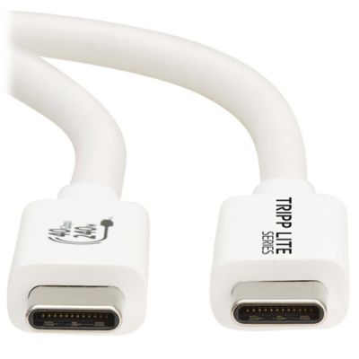 Image showing 3 th Tripp Lite USB4 Charge-and-Sync 40-Gbps 240-Watt USB-C PD Cable, White, 3.3 ft., U521-1P0M-WH