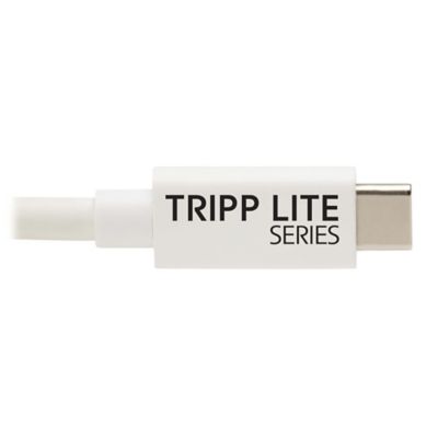 Image showing 5 th Tripp Lite USB4 Charge-and-Sync 40-Gbps 240-Watt USB-C PD Cable, White, 3.3 ft., U521-1P0M-WH