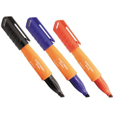 Klein Tools Skribes Chisel Tip Permanent Markers, Multi-Color, 3 pc.