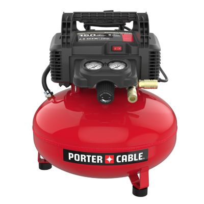 Image showing  6 Gallon 150 PSI pancake with 1/4 in. x 25 ft. Air Hose & Accessories