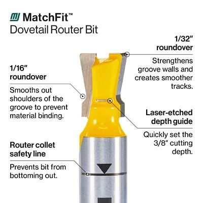 Image showing  MATCHFIT Dovetail Router Bit (1/2 in. Shank)
