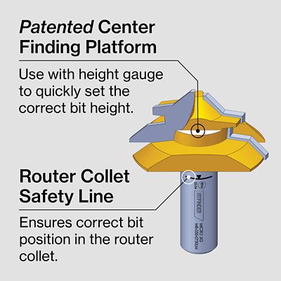 Image showing 6 th MICROJIG FITFINDER Lock Miter Router Bit (1/2 in. Shank)