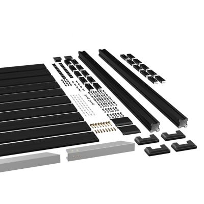 Image showing  Outdoor Fir Wood Flat Top Privacy Fence Screen for Soft and Hard Ground 1-Panel, Black