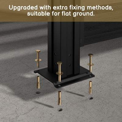 Image showing 5 th Veikous Outdoor Fir Wood Flat Top Privacy Fence Screen for Soft and Hard Ground 1-Panel, Black