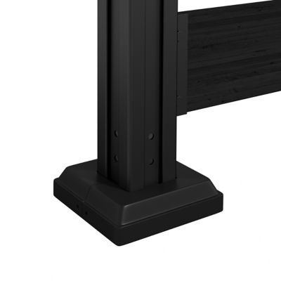 Image showing 8 th Veikous Outdoor Fir Wood Flat Top Privacy Fence Screen for Soft and Hard Ground 1-Panel, Black