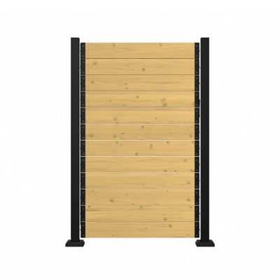 Veikous Wood Flat Top Privacy Fence Screen for Soft and Hard Ground