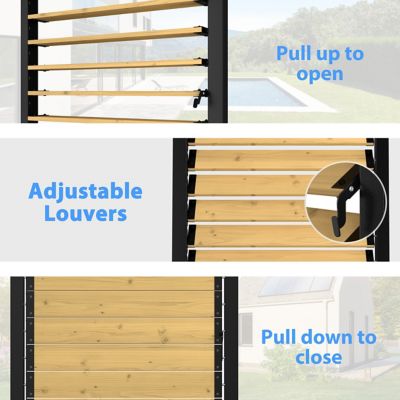 Image showing  Wood Flat Top Privacy Fence Screen for Soft and Hard Ground