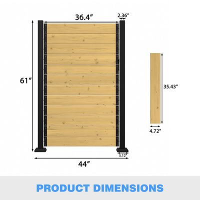Image showing  Wood Flat Top Privacy Fence Screen for Soft and Hard Ground