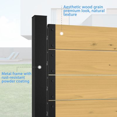 Image showing  Wood Flat Top Privacy Fence Screen for Soft and Hard Ground