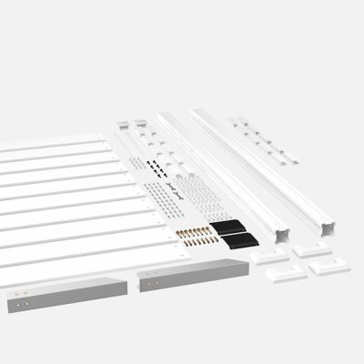 Image showing  Outdoor Fir Wood Flat Top Privacy Fence Screen for Soft and Hard Ground 1-Panel, White