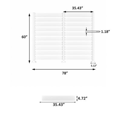 Image showing  Outdoor Fir Wood Flat Top Privacy Fence Screen for Soft and Hard Ground 2-Panels, White