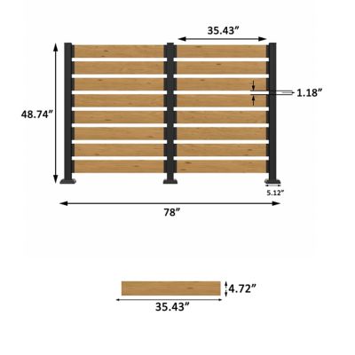 Image showing  Outdoor Fir Wood Flat Top Privacy Fence Screen for Soft and Hard Ground