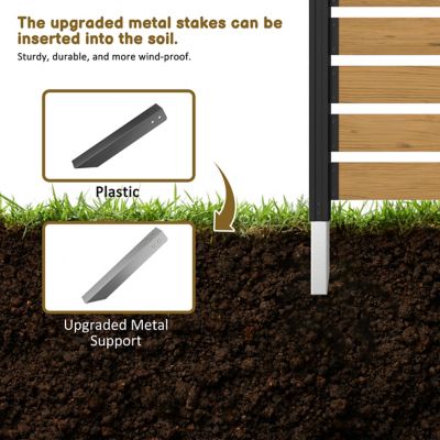 Image showing  Outdoor Fir Wood Flat Top Privacy Fence Screen for Soft and Hard Ground