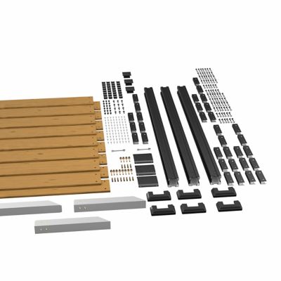 Image showing  Outdoor Fir Wood Flat Top Privacy Fence Screen for Soft and Hard Ground