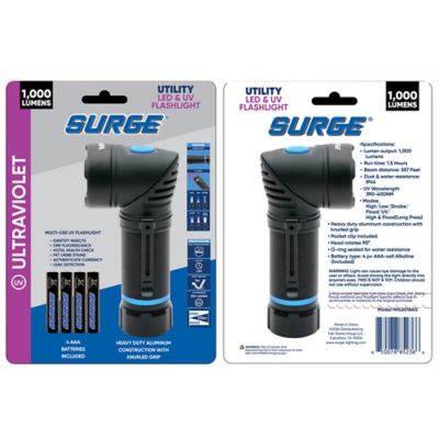 Surge 1,000 Lm Alkaline Flashlight and UV Light