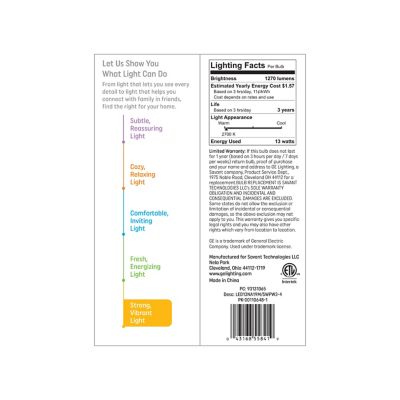 Image showing  Soft White LED 100W A19, 4 pk.