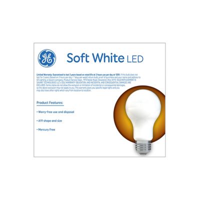 Image showing  Soft White LED 75 W A19, 2 pk.