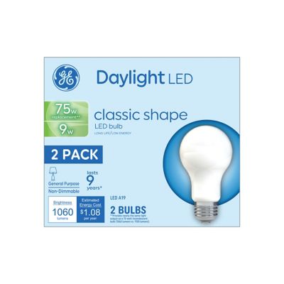 Image showing  Daylight LED 75W A19, 2 pk.