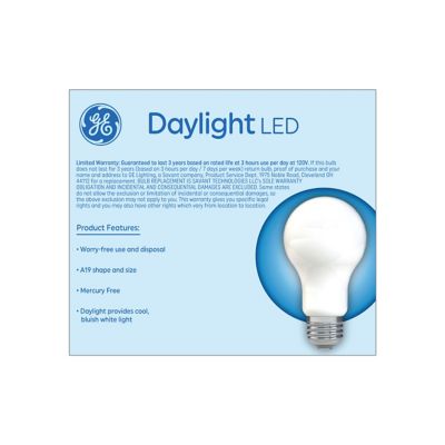Image showing  Daylight LED 75W A19, 2 pk.
