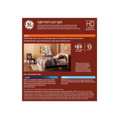 Image showing 2 th GE Relax HD Soft White 60 W ST19, 2 pk.