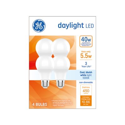 Image showing  Daylight LED 40W A19, 4 pk.