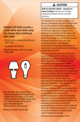 Image showing  Daylight LED 40W A19, 4 pk.