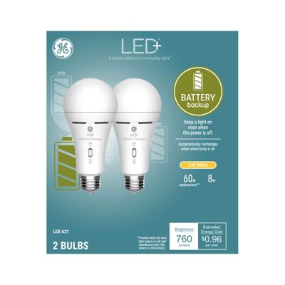 Image showing  LED+ Battery Backup Soft White A21, 2 pk.