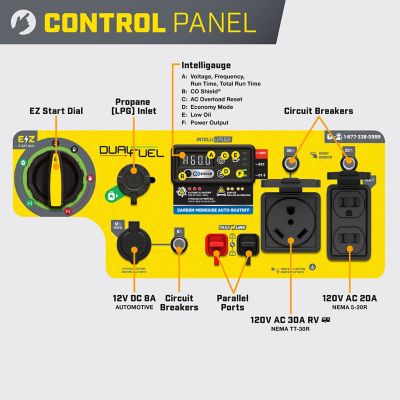 Image showing  5500W Dual Fuel Portable Open Frame Inverter Generator with Quiet Technology and CO Shield