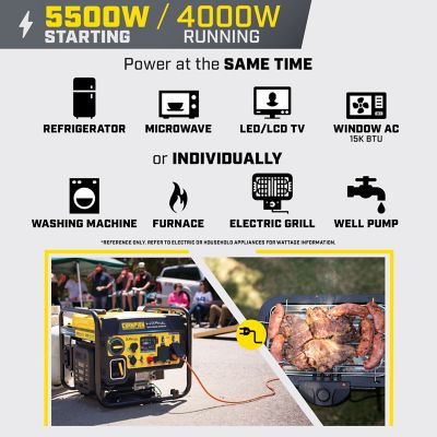 Image showing  5500W Dual Fuel Portable Open Frame Inverter Generator with Quiet Technology and CO Shield