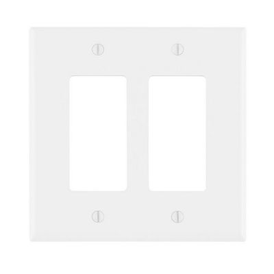 Leviton 2-Gang Decora Switch Nylon Midway Size, White