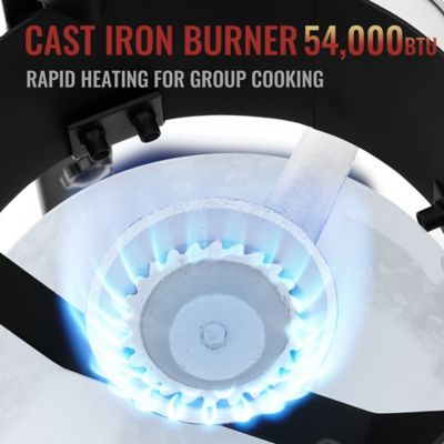 Image showing  Portable Gas Cooker with Stainless Steel Wok, with Cast Iron Burner, 54,000 BTU, Height Adjustable Legs