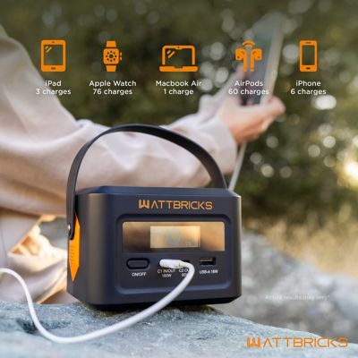 Image showing 7 th Wattbricks Energy 120W Portable Power Station and 30W Portable Solar Panel Bundle