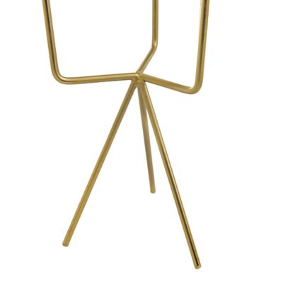 Image showing  Polished Metal Indoor Planter with Removable Stand