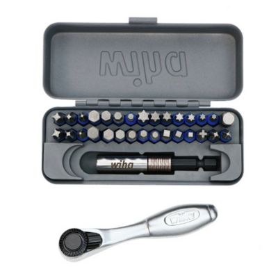 Image showing  32 pc. GoBox TerminatorBlue Impact Bit Set with Mini Ratchet