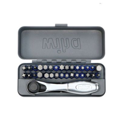 Image showing  32 pc. GoBox TerminatorBlue Impact Bit Set with Mini Ratchet