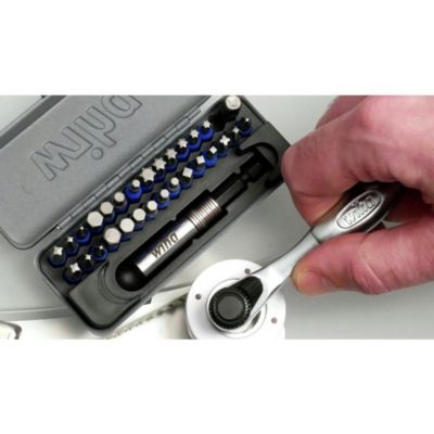 Image showing 6 th Wiha Tools 32 pc. GoBox TerminatorBlue Impact Bit Set with Mini Ratchet