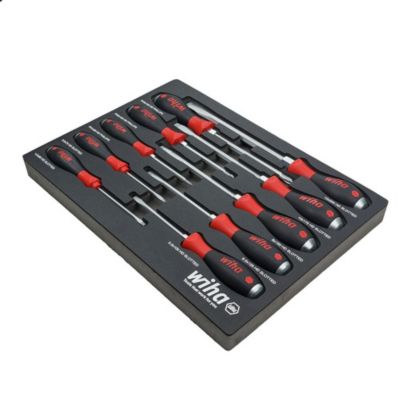 Image showing  10 pc. SoftFinish XHeavy Duty Cushion Grip Screwdriver Tray Set