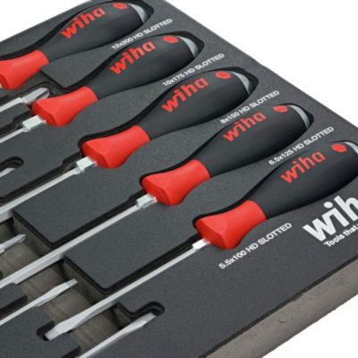 Image showing  10 pc. SoftFinish XHeavy Duty Cushion Grip Screwdriver Tray Set