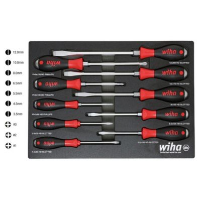 Image showing  10 pc. SoftFinish XHeavy Duty Cushion Grip Screwdriver Tray Set