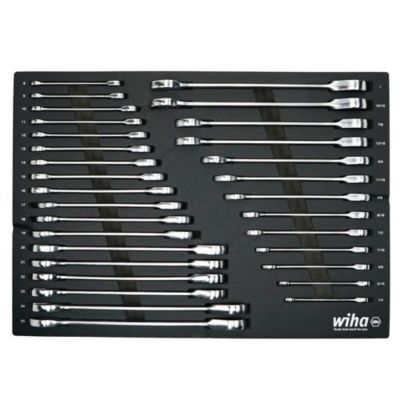 Image showing  31 pc. Ratcheting Wrench Tray Set - SAE and Metric
