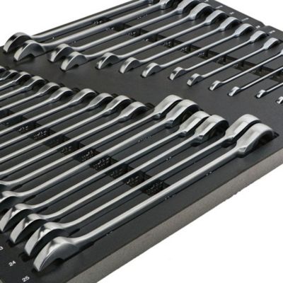 Image showing  31 pc. Ratcheting Wrench Tray Set - SAE and Metric