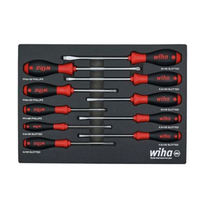 Image showing  10 pc. SoftFinish Cushion Grip Screwdriver Tray Set