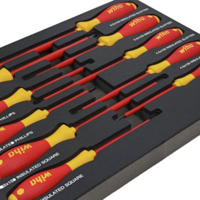 Image showing  10 pc. Insulated SoftFinish Cushion Grip Screwdriver Tray Set