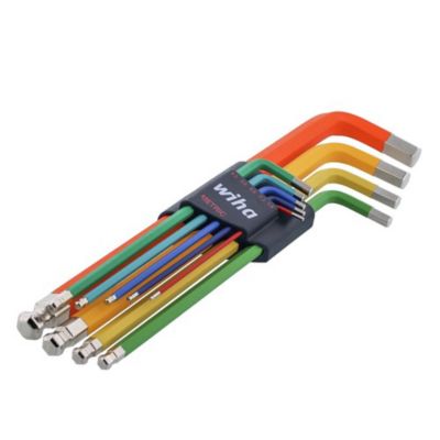 Image showing  9 pc. Ball End Color Coded Hex L-Key Set - Metric
