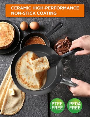 Image showing  12 in. Carbon Steel Skillet, Non Stick Frying Pan with Ceramic Coating