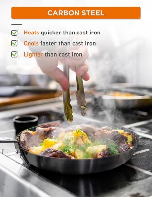 Image showing  12 in. Carbon Steel Skillet, Non Stick Frying Pan with Ceramic Coating