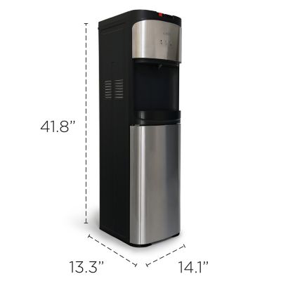 Image showing 8 th Commercial Cool Freestanding Top Loading Water Cooler with Hot and Cold Temperature Options in Black/Silver