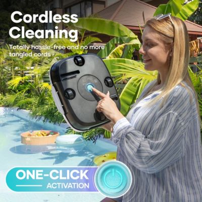 Image showing  Cordless Robotic Pool Cleaner for Flat Above-Ground Pools up to 860 sq.ft., Automatic Pool Vacuum