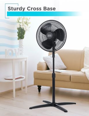 Image showing  16-Inch Pedestal Fan, Standing Fan with 3 Speed Settings, Black